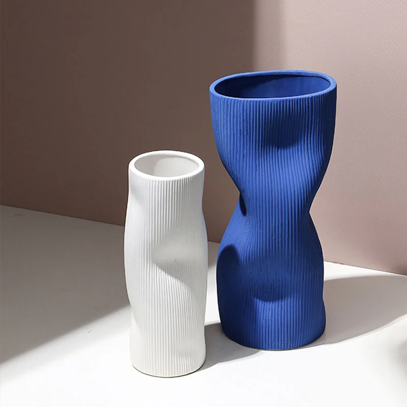 A Set Of Two Ceramic Vases, Blue/ White - Image 3