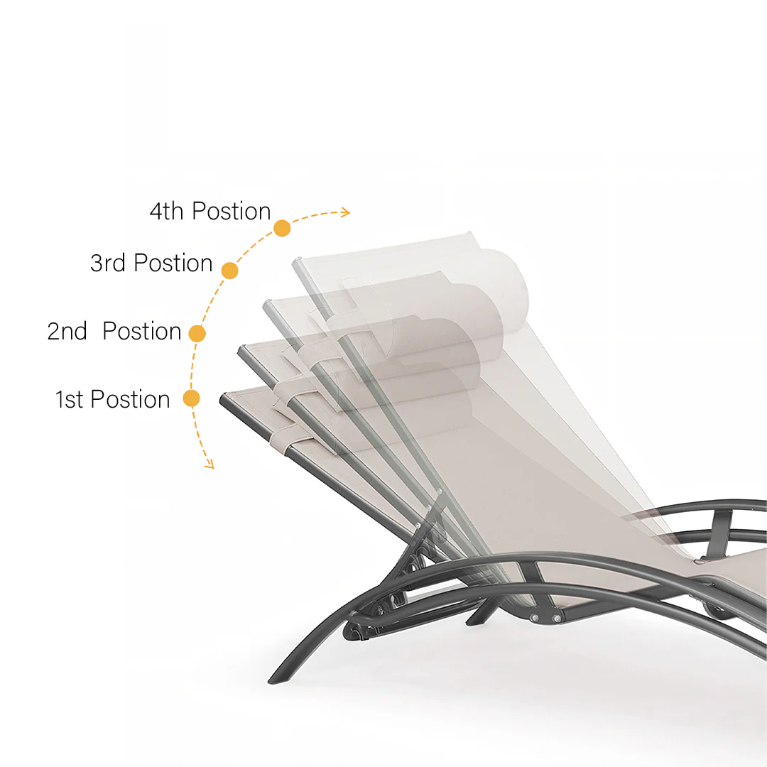 Chappell Reclining Sun Lounger With Pillow, Outdoor - Image 10