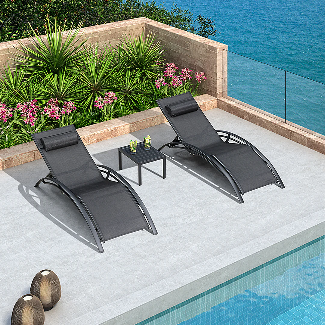 Chappell Reclining Sun Lounger With Pillow, Outdoor - Image 2