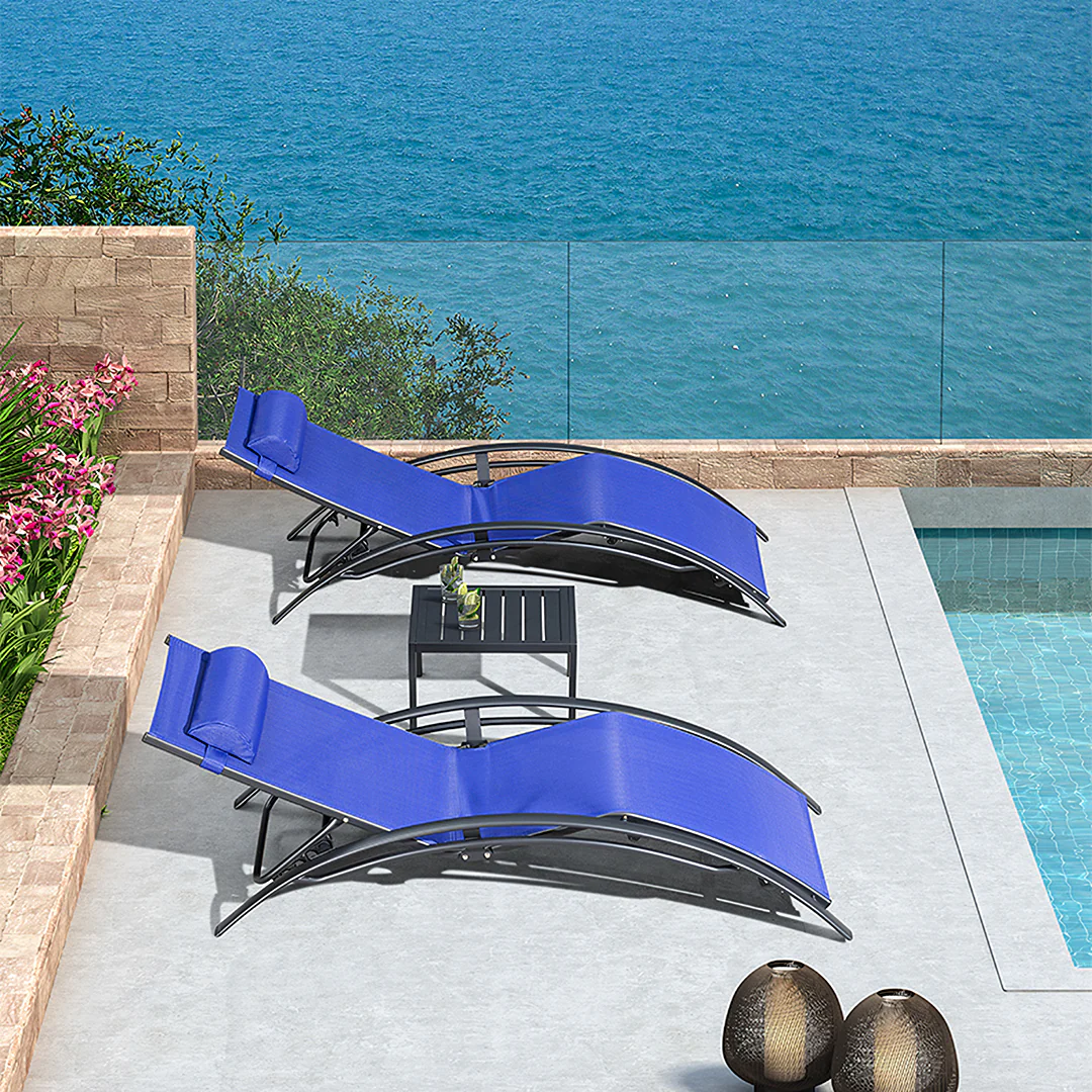 Chappell Reclining Sun Lounger With Pillow, Outdoor - Image 3