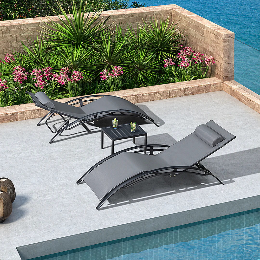 Chappell Reclining Sun Lounger With Pillow, Outdoor - Image 8