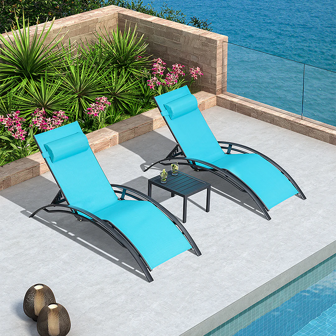 Chappell Reclining Sun Lounger With Pillow, Outdoor - Image 9