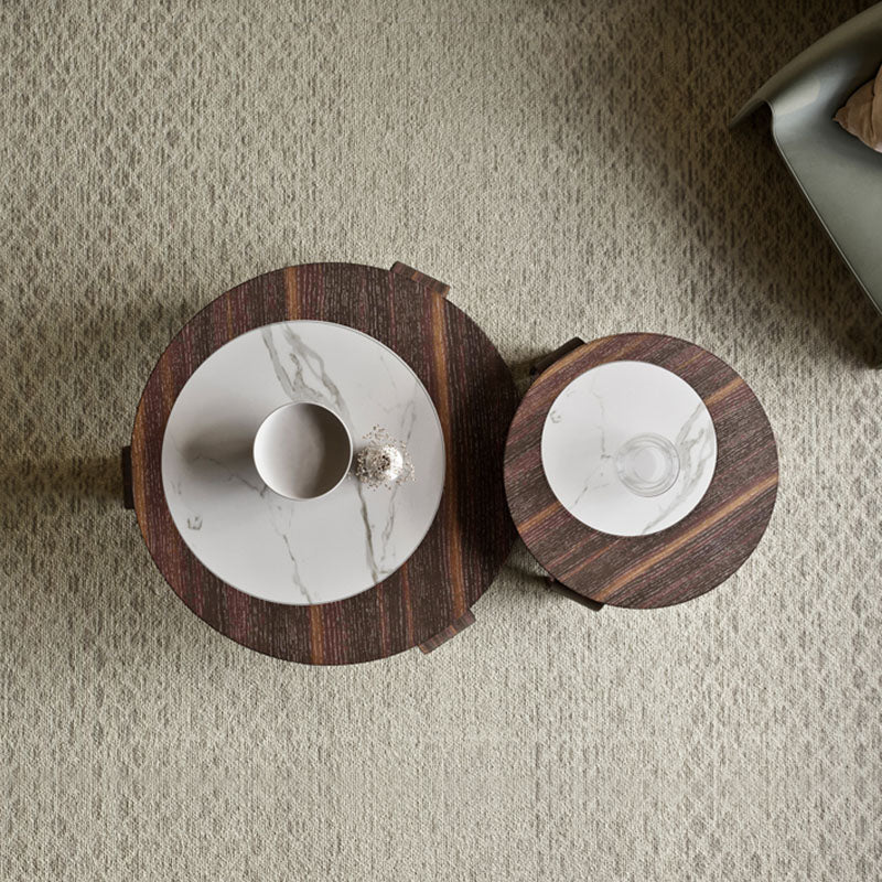 Chloe Round Nesting Coffee Table Set, Walnut - Image 3