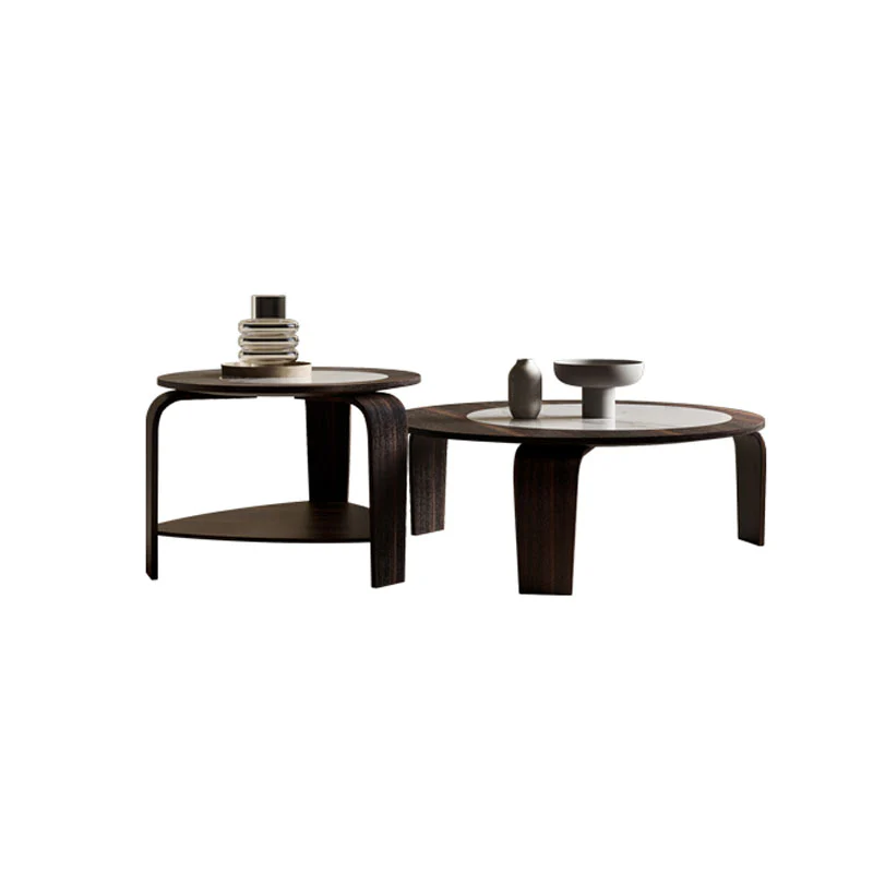 Chloe Round Nesting Coffee Table Set, Walnut - Image 4