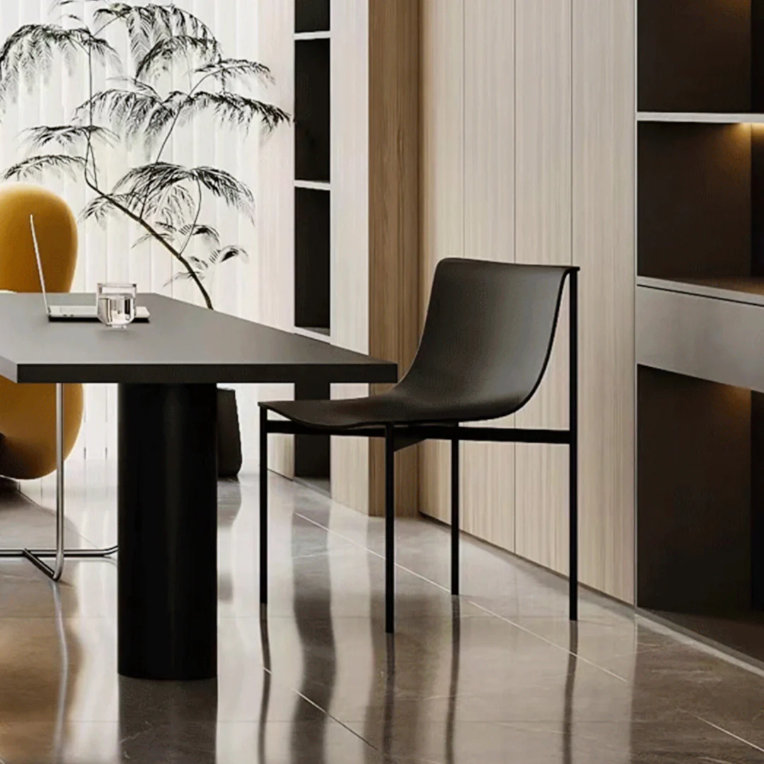 Choi Dining Chair With Armrest, Leather - Image 4