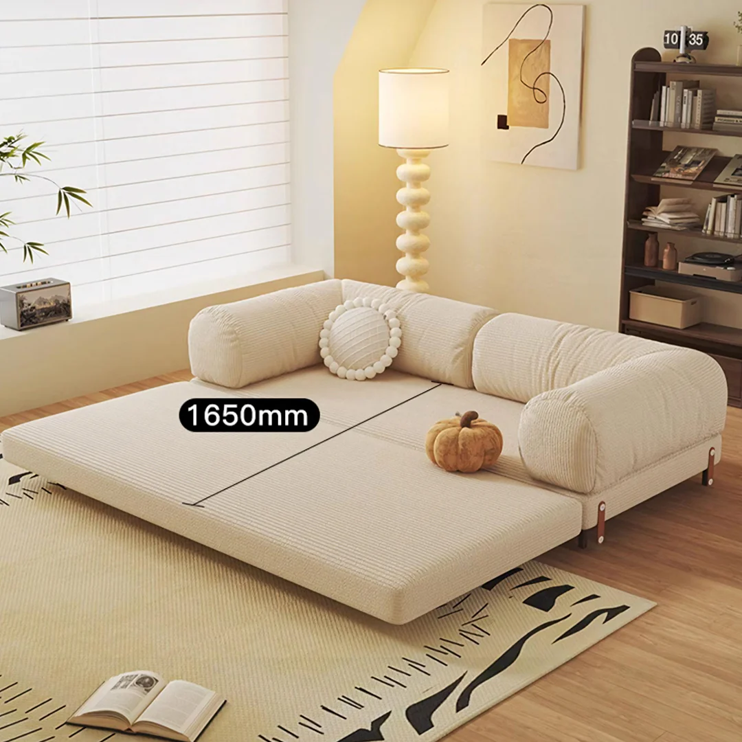 Choudhury Two Seater Sofa Bed, Backrest Washable, Corduroy - Image 11