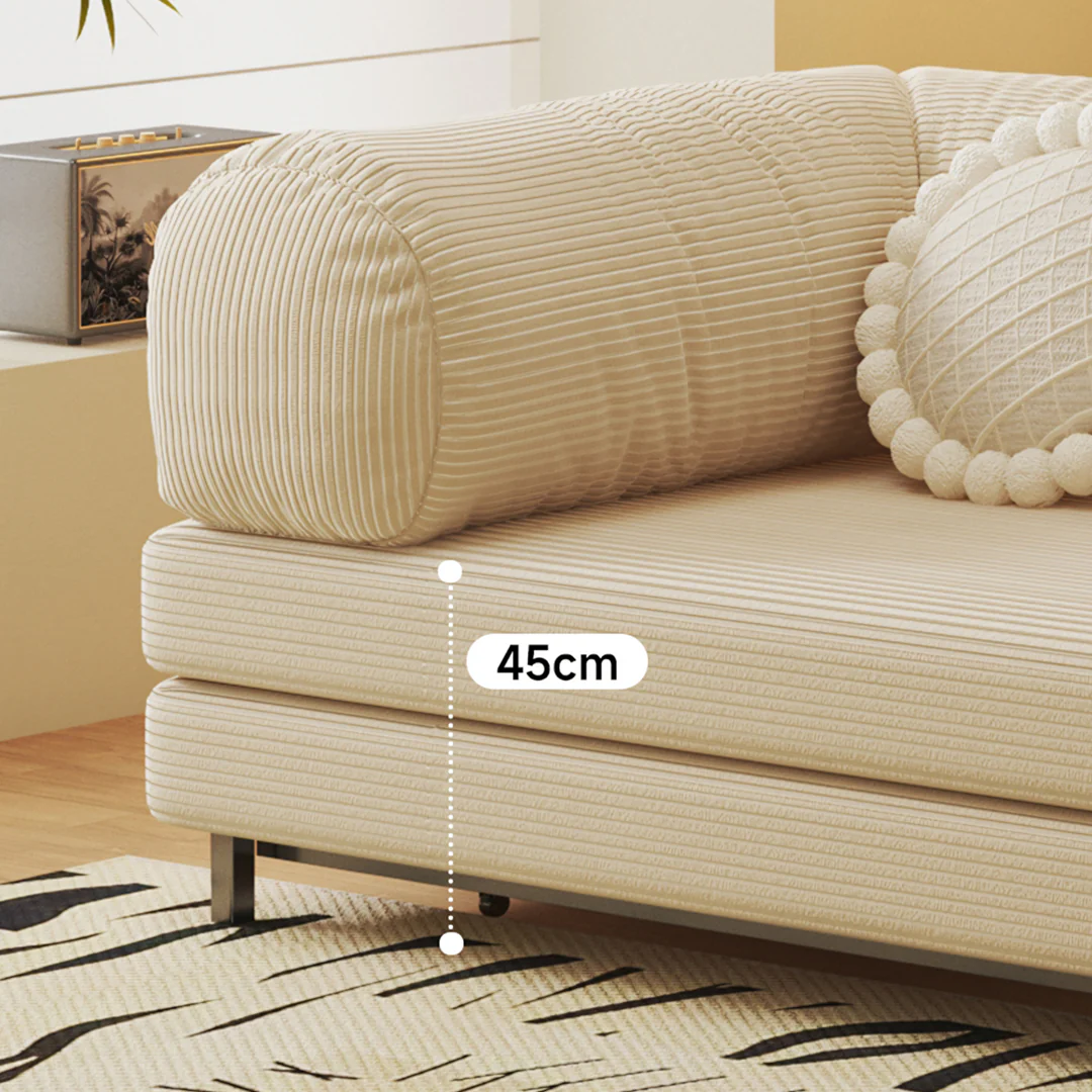 Choudhury Two Seater Sofa Bed, Backrest Washable, Corduroy - Image 13