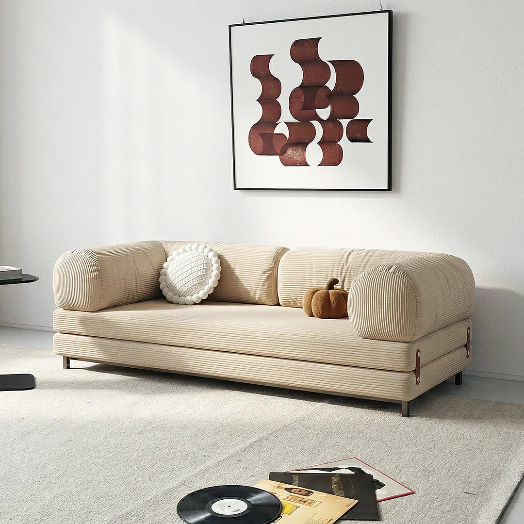 Choudhury Two Seater Sofa Bed, Backrest Washable, Corduroy - Image 17