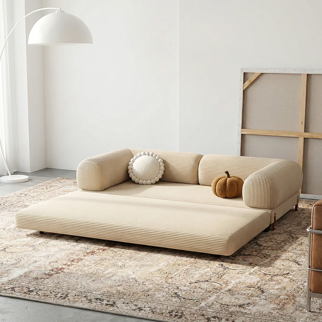 Choudhury Two Seater Sofa Bed, Backrest Washable, Corduroy - Image 2