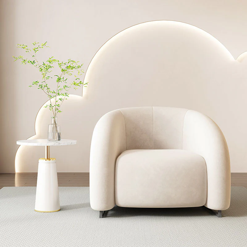 Classic U18 Armchair, White Velvet - Image 2