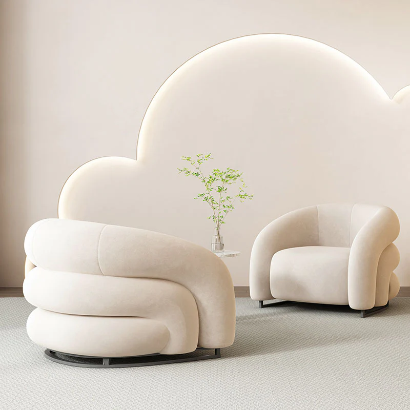 Classic U18 Armchair, White Velvet - Image 3