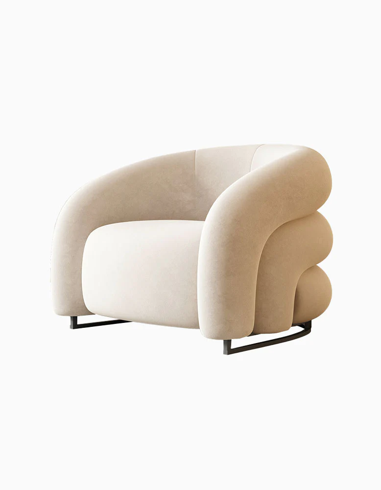 Classic U18 Armchair, White Velvet - Image 4