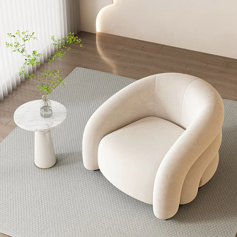 Classic U18 Armchair, White Velvet - Image 5
