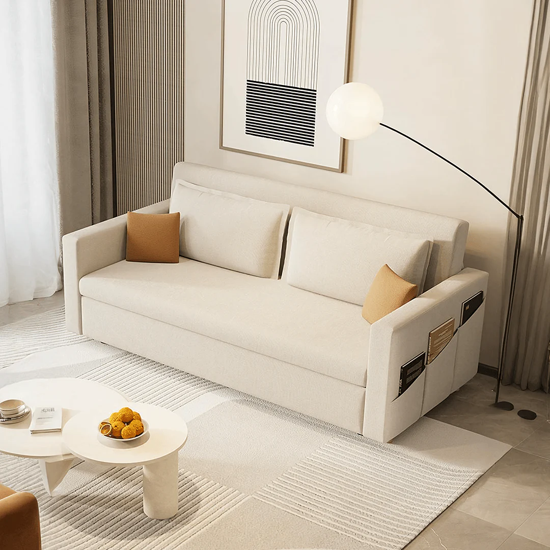Colbert Two Seater Sofa Bed, Linen - Image 8