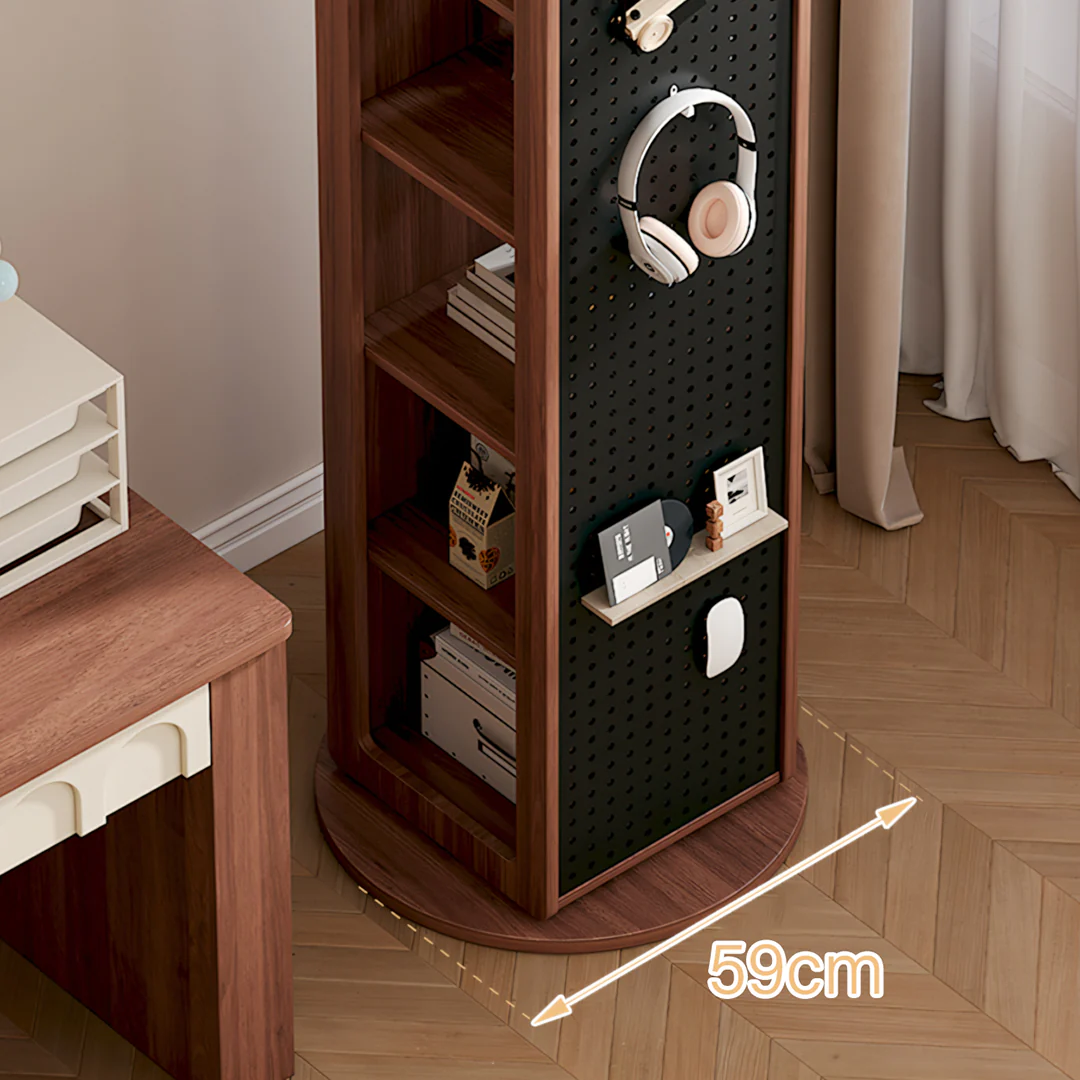 Correa Rotating Bookshelf, Freestanding Shelving Unit With Full Length Mirror - Image 10