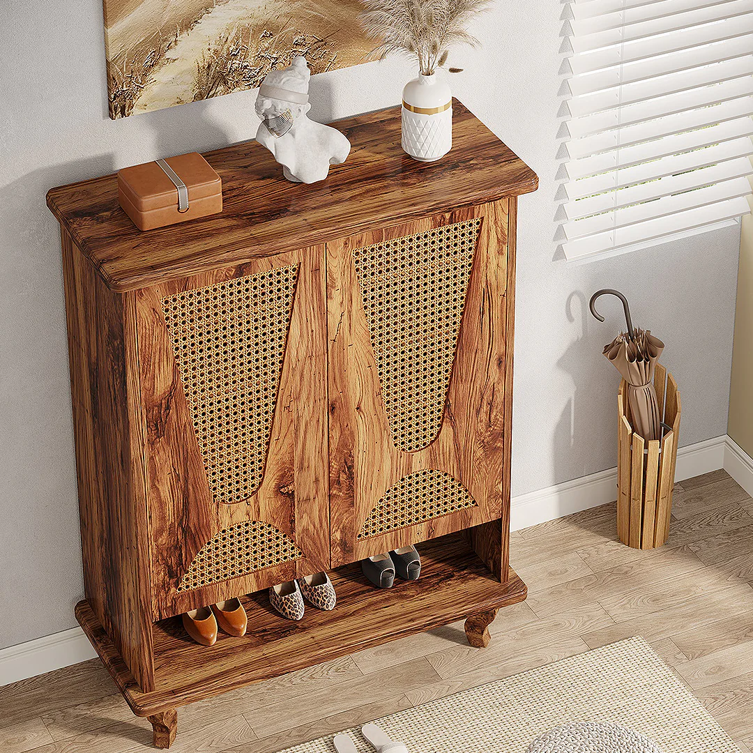 Crusoe Rattan Shoe Cabinet - Image 3