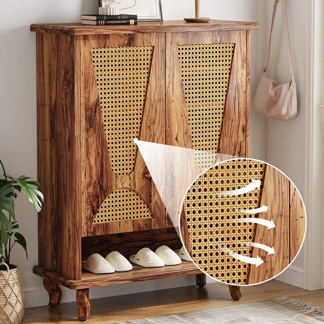 Crusoe Rattan Shoe Cabinet - Image 4