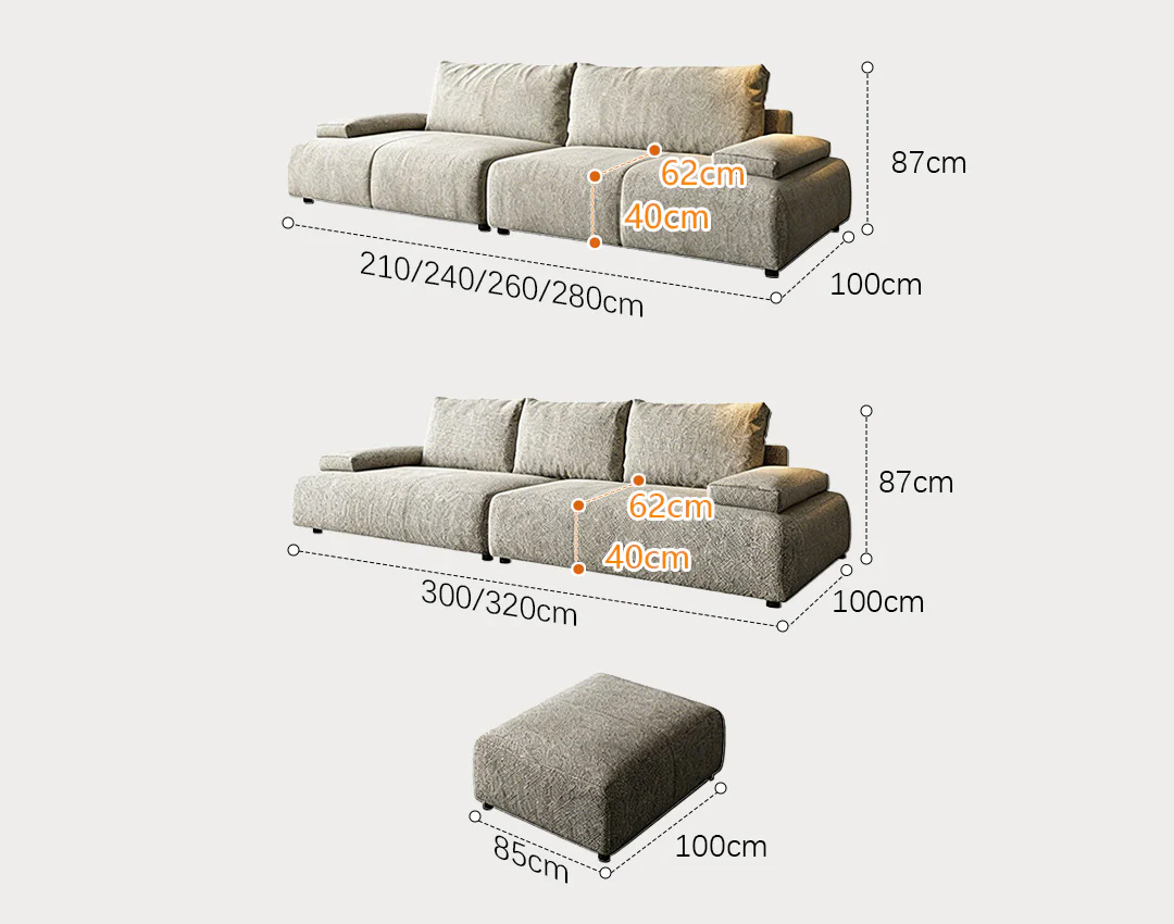 Cypress Two Seater, Three Seater, Four Seater Sofa, Linen - Image 9