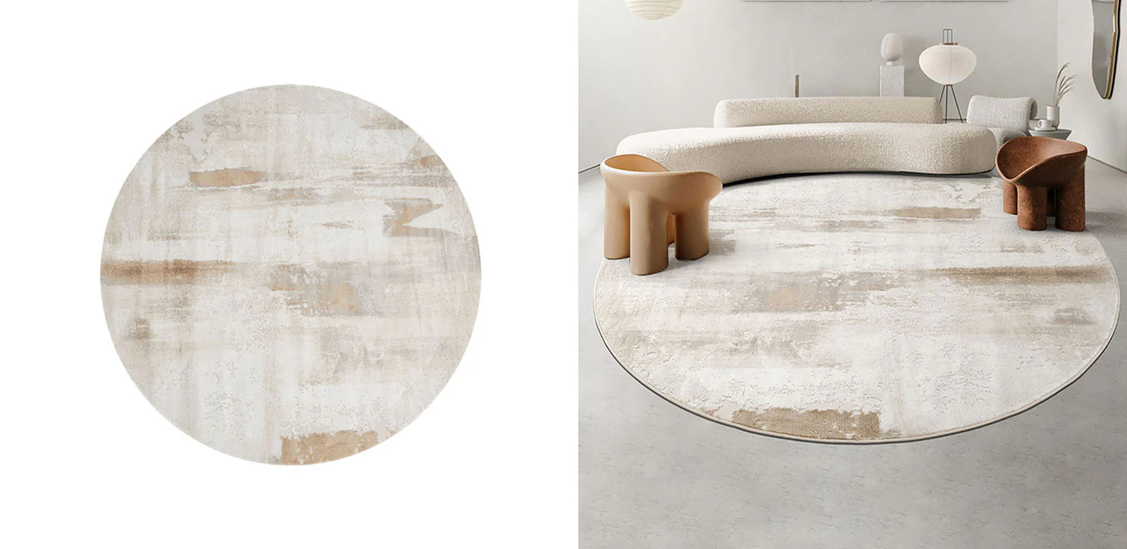 DA Natural Round Wool Rug, Various Styles Available - Image 5
