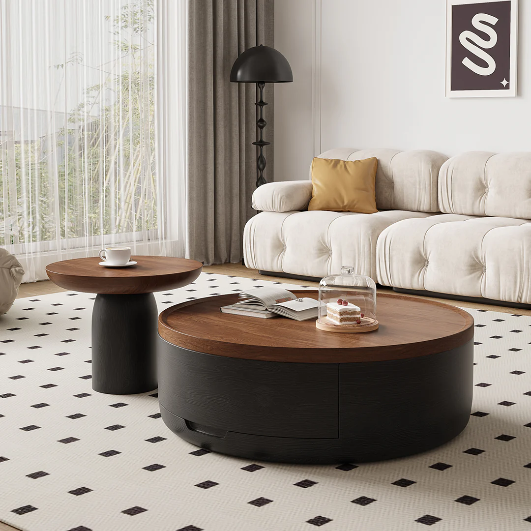 D'Angelo Round Coffee Table Set With Storage - Image 3