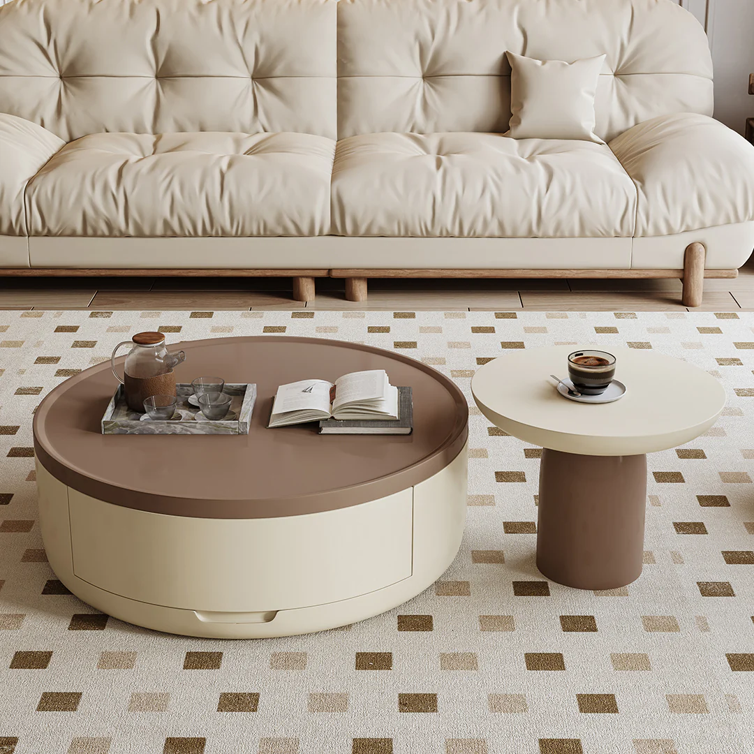 D'Angelo Round Coffee Table Set With Storage - Image 4