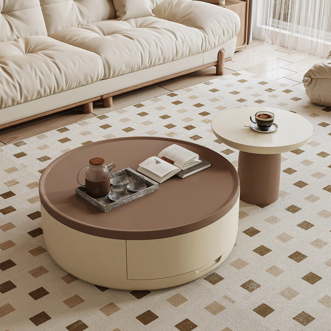 D'Angelo Round Coffee Table Set With Storage - Image 5