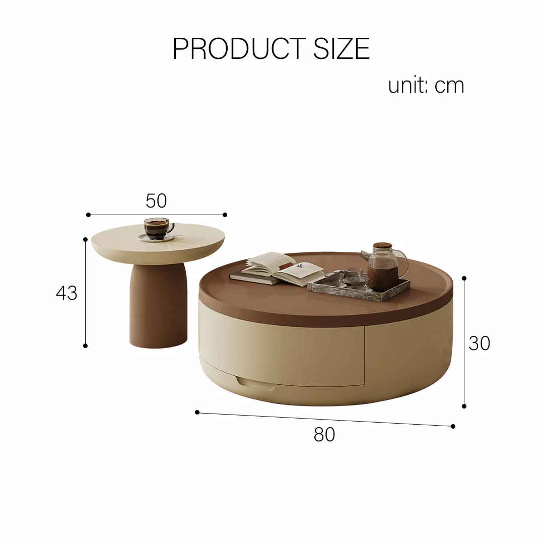 D'Angelo Round Coffee Table Set With Storage - Image 8