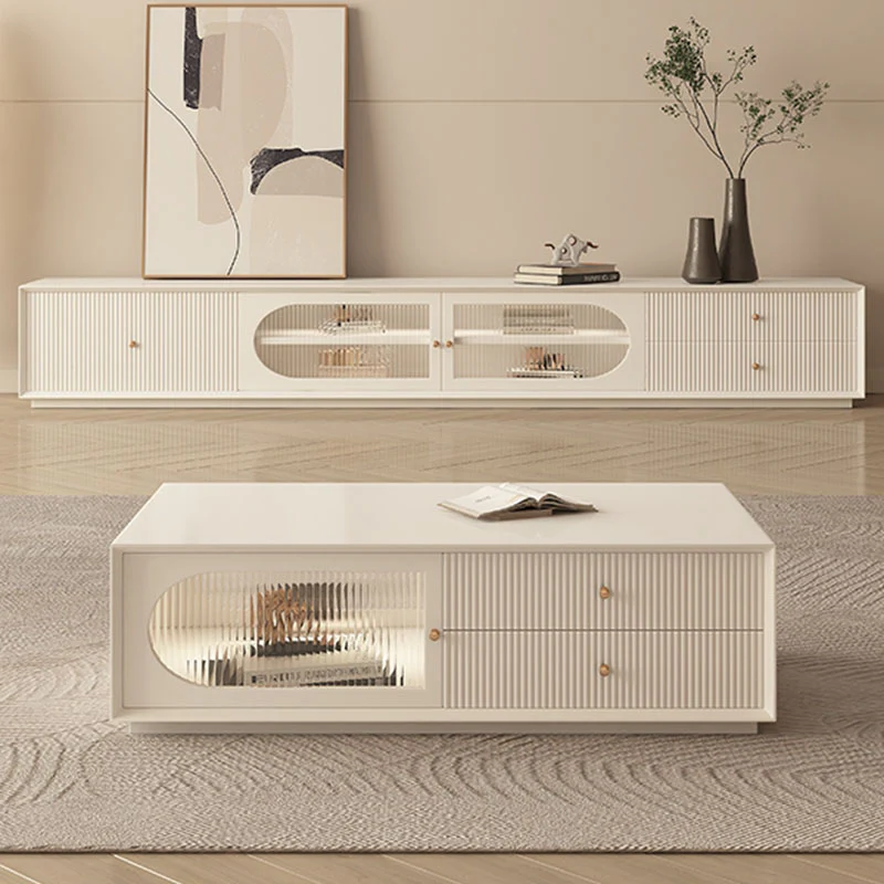 Davinia TV Stand, Davinia Living Room Set, White - Image 5
