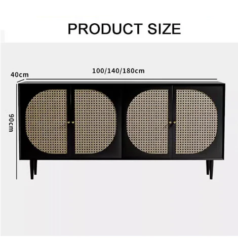 Debby Rattan Sideboard, Black - Image 6