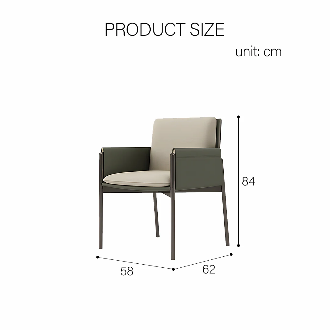 Decker Dining Chair With Armrests, Leather - Image 11