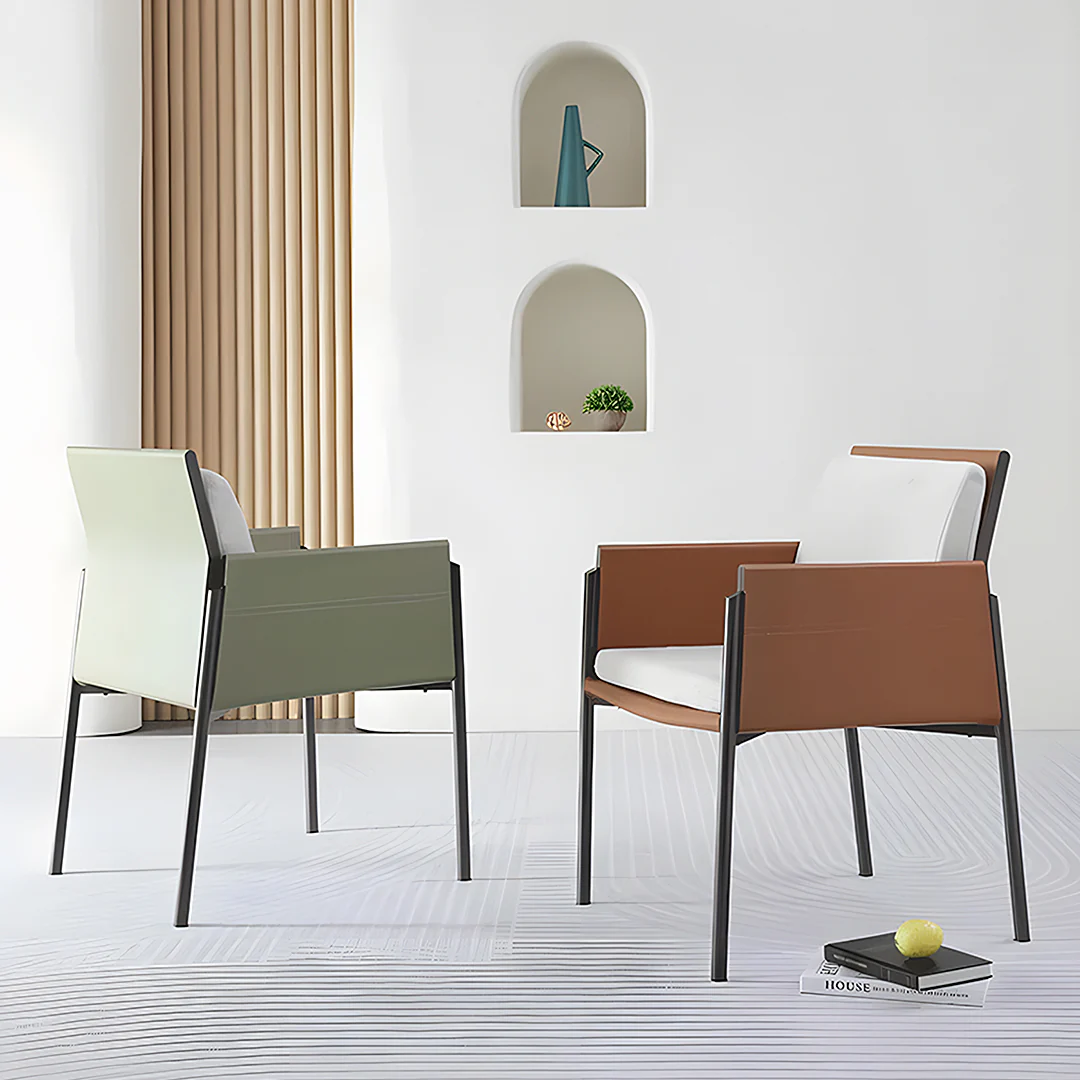 Decker Dining Chair With Armrests, Leather - Image 3
