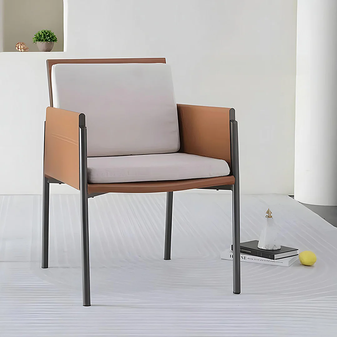 Decker Dining Chair With Armrests, Leather - Image 4