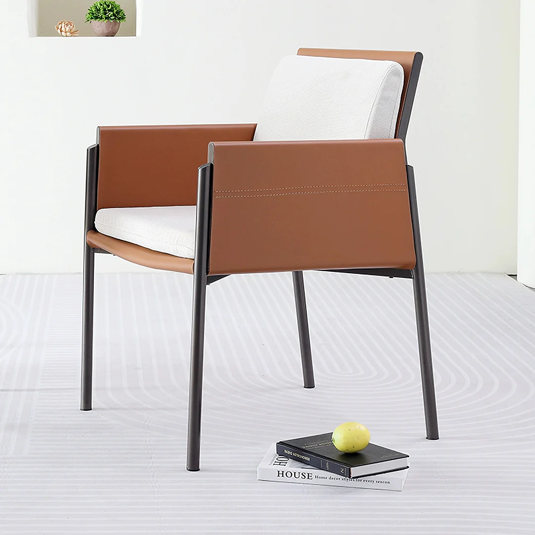 Decker Dining Chair With Armrests, Leather - Image 5