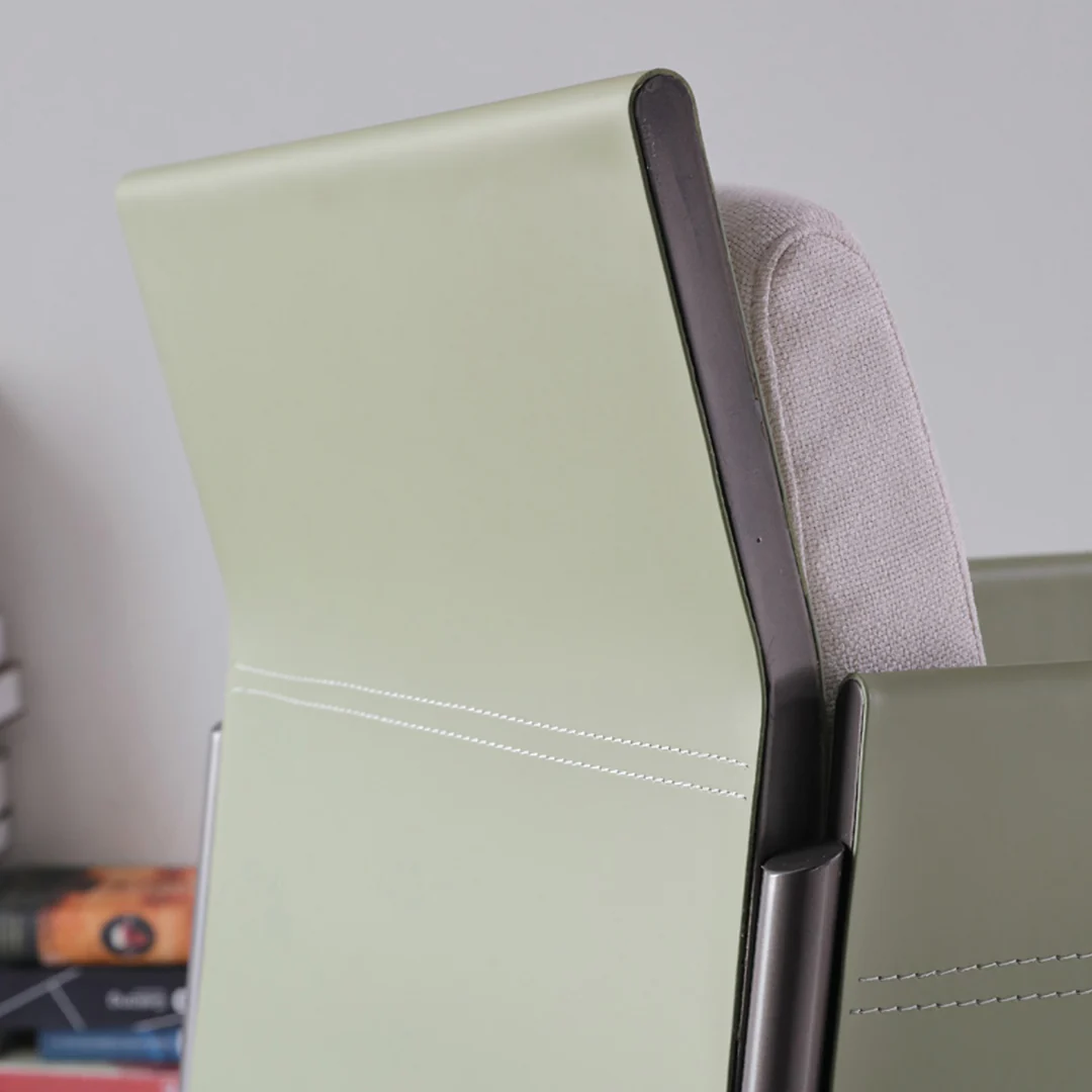 Decker Dining Chair With Armrests, Leather - Image 7