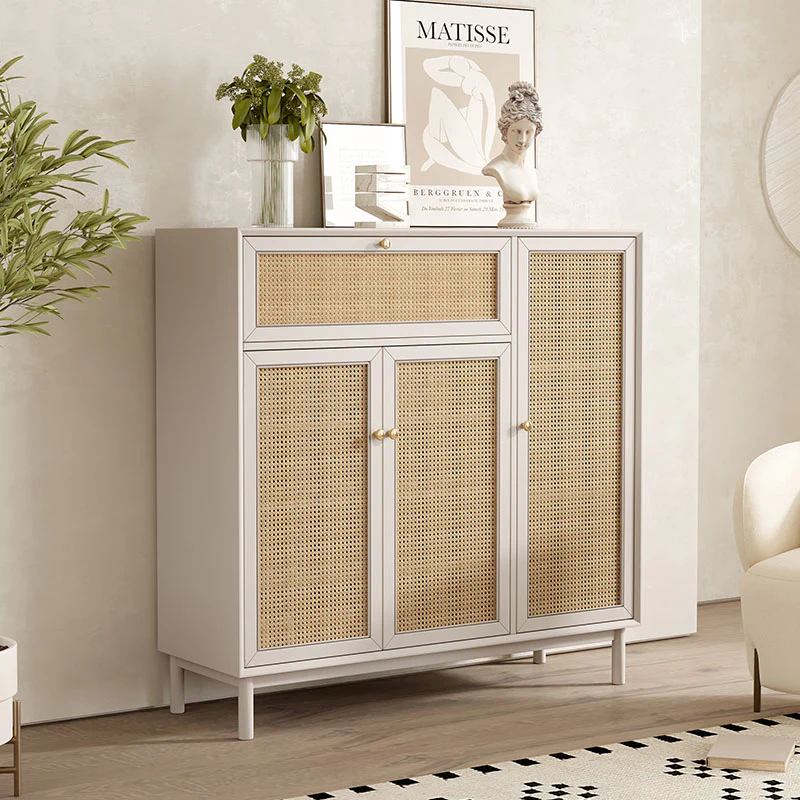 Dederick Rattan Shoe Storage With Drawer - Image 4