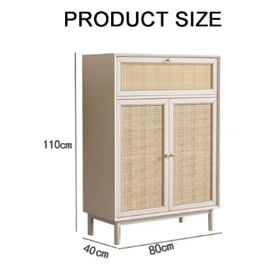 Dederick Rattan Shoe Storage With Drawer - Image 7