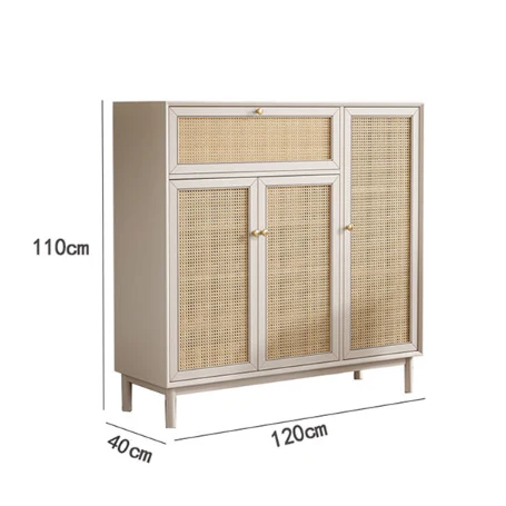 Dederick Rattan Shoe Storage With Drawer - Image 8