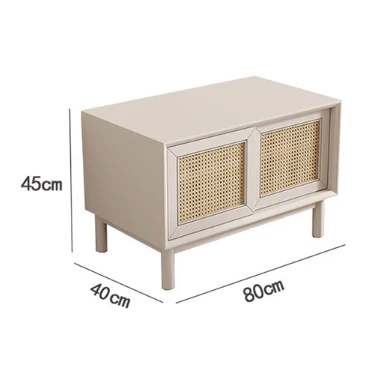 Dederick Rattan Shoe Storage With Drawer - Image 9