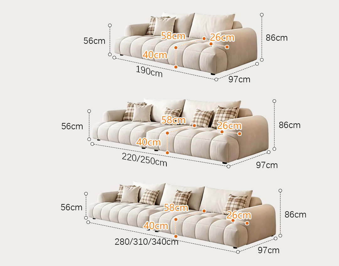 Delilah Violet Two Seater Corner, Three Seater Corner Sofa, Cream - Image 9