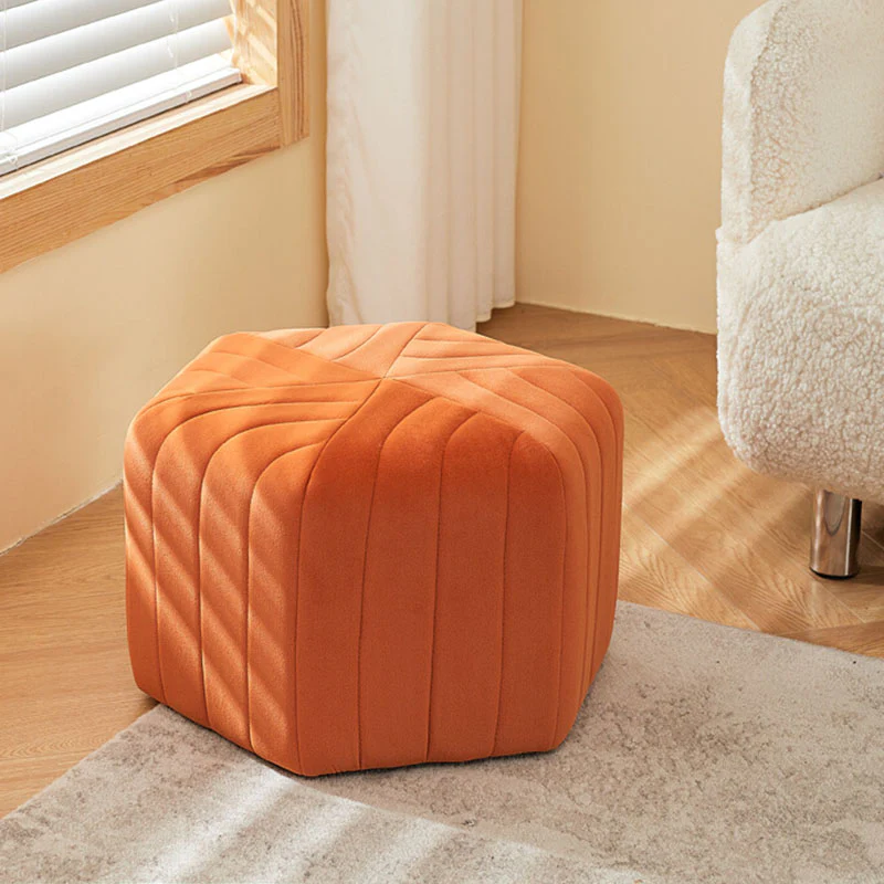 Della Footstool, Velvet - Image 3