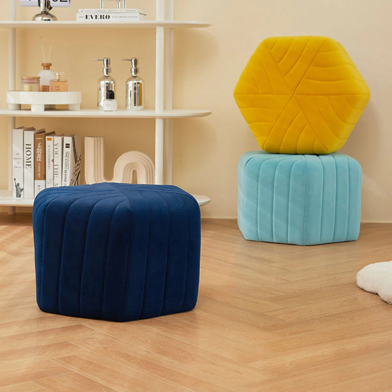 Della Footstool, Velvet - Image 4