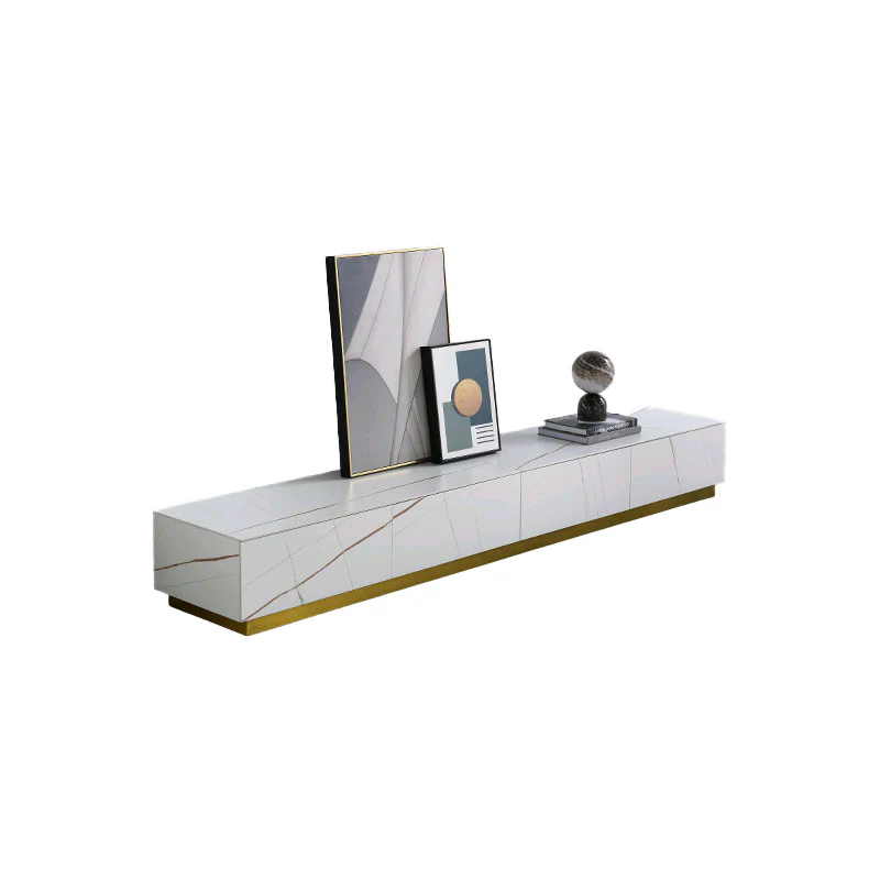 Demelza TV Stand Set With Coffee Table, Gold Base, Sintered Stone - Image 5