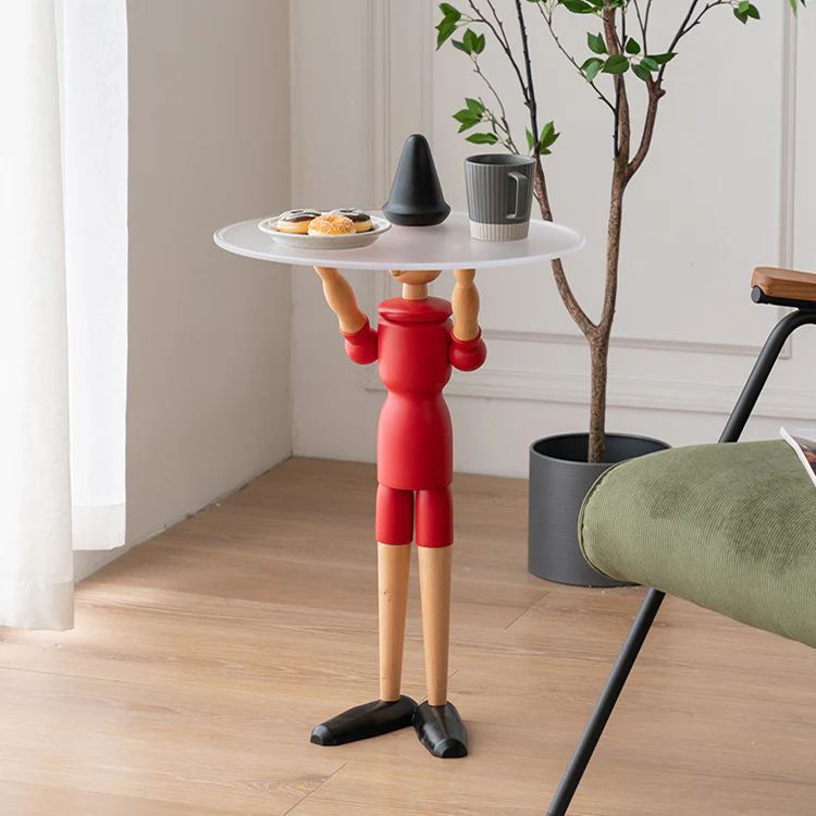 Derby Pinocchio Puppet Side Table, Solid Wood - Image 6