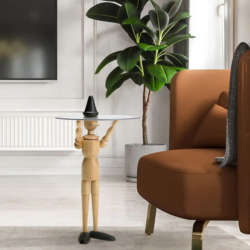 Derby Pinocchio Puppet Side Table, Solid Wood - Image 7