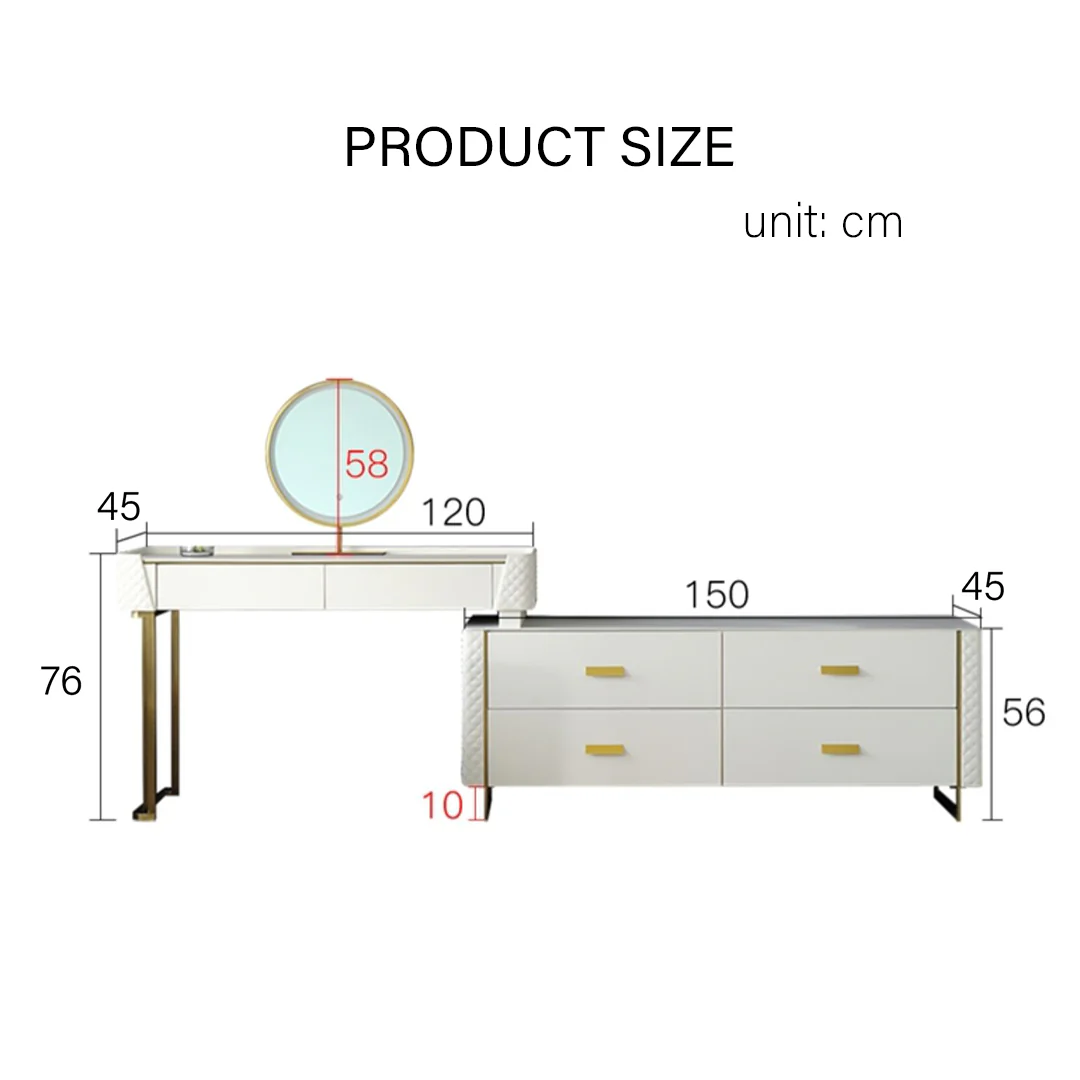 Devorit Dressing Table, White - Image 9
