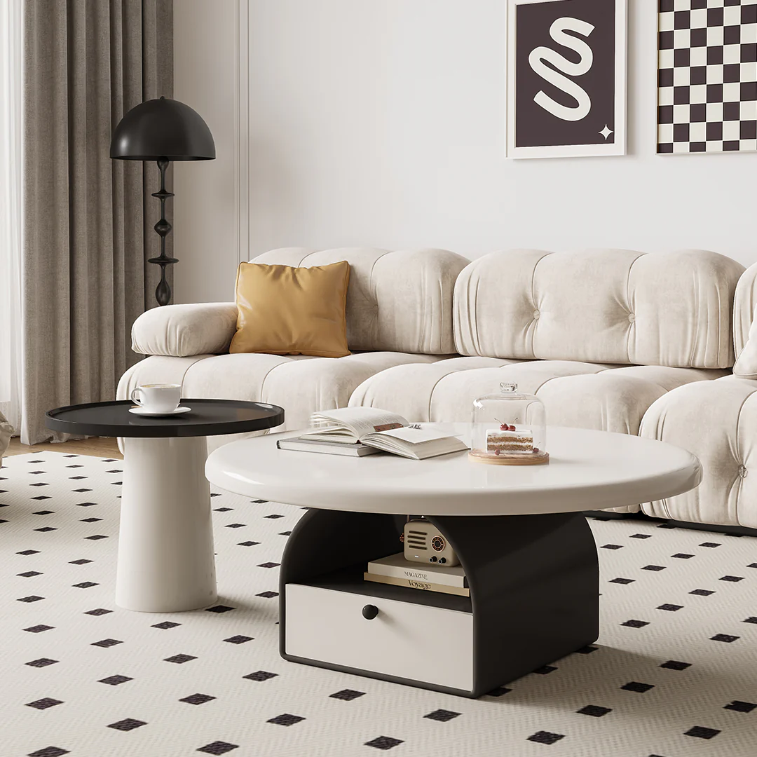 Dinh Nesting Round Coffee Table Set With Storage - Image 2