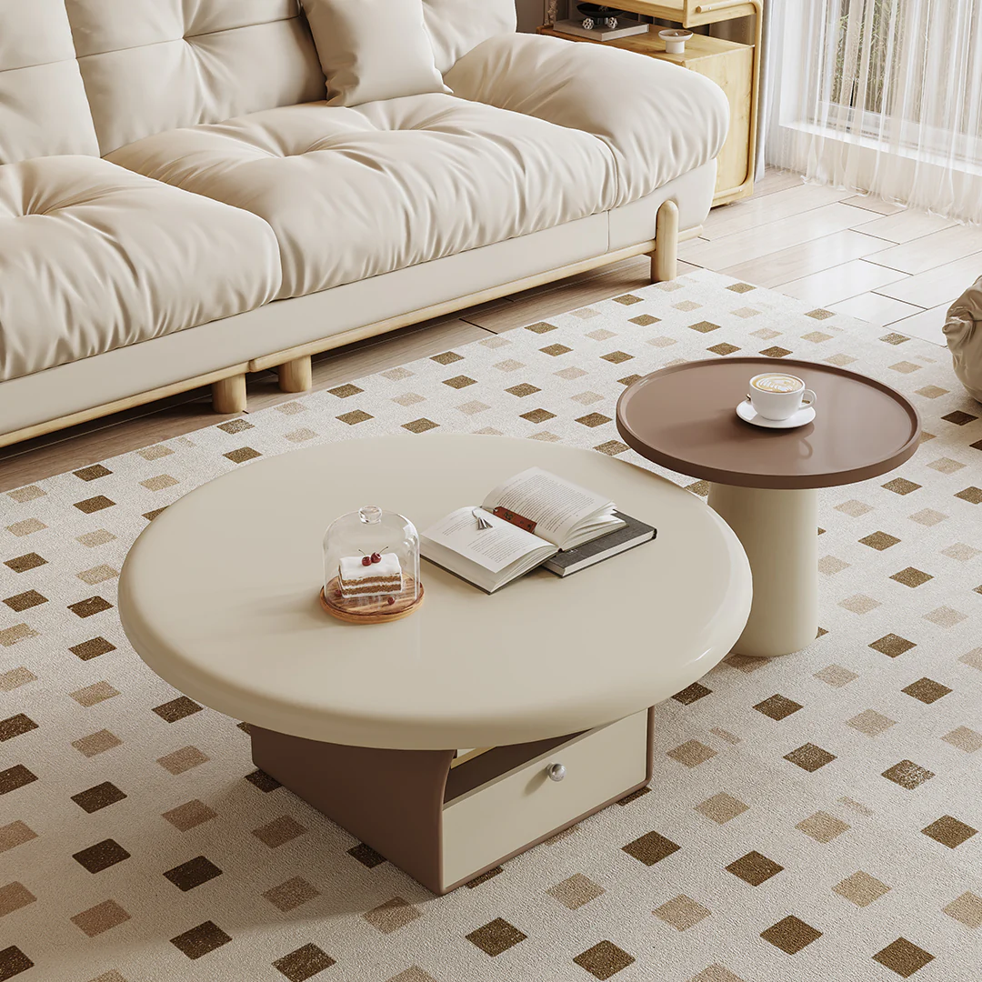 Dinh Nesting Round Coffee Table Set With Storage - Image 4