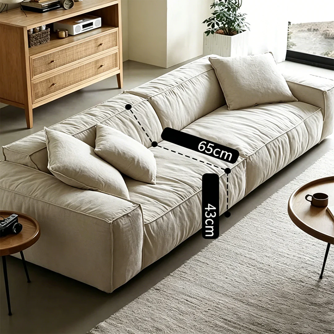 Dino Three Seater Sofa, Cotton Linen - Image 9