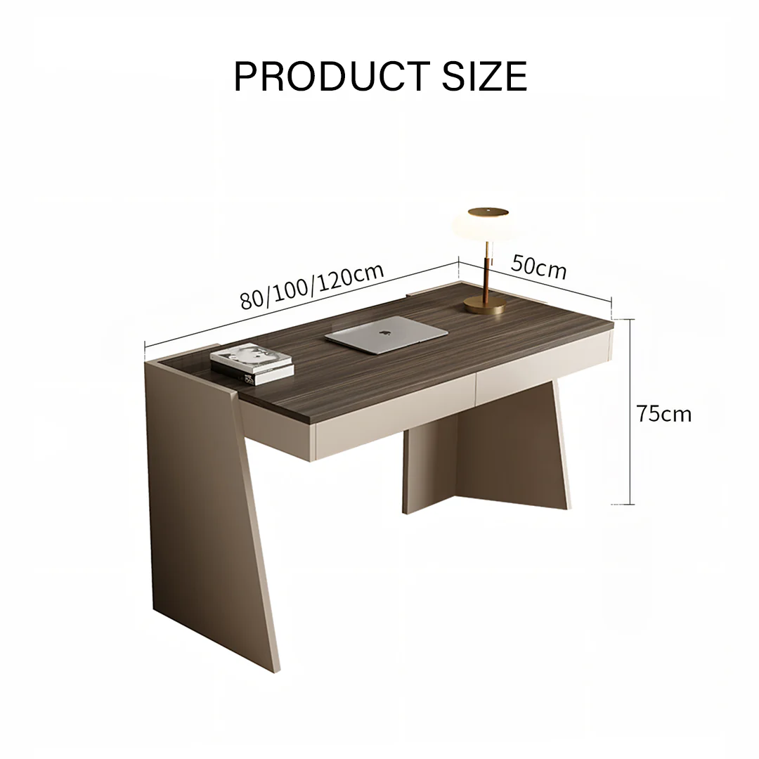 Dmitri Small Office Desk With Chest Of Drawers, Wood - Image 8