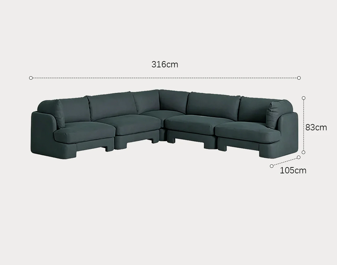 Dominguez L Shape Four Seater Sofa, Modular Corner Sofa, Boucle - Image 11